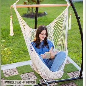 NEW Macrame Hanging Chair in Beige/ Cream